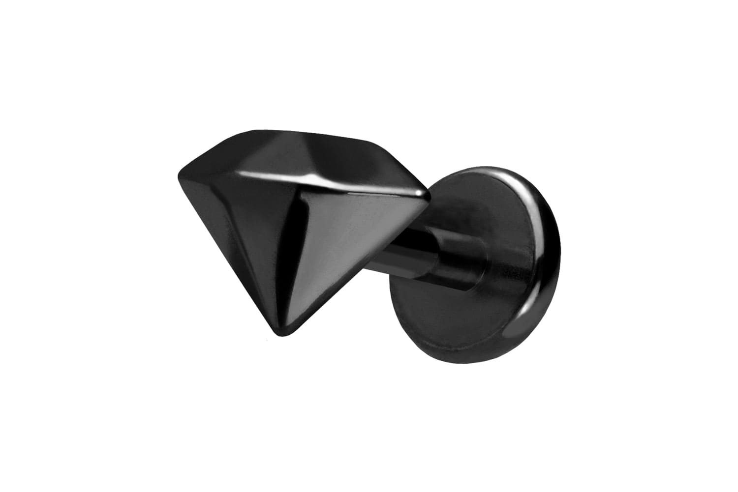 Titan Labret Piercing mit Push Fit DIAMANT